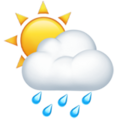 Sun Behind Rain Cloud Emoji Apple