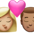 Kiss Woman Man Emoji Apple