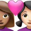 Couple With Heart Woman Woman Emoji Apple