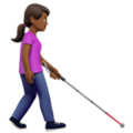Woman With White Cane Facing Right Emoji Apple