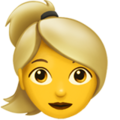 Woman Blond Hair Emoji Apple
