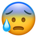 Anxious Face With Sweat Emoji Apple