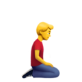 Man Kneeling Facing Right Emoji Apple