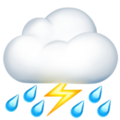 Cloud With Lightning And Rain Emoji Apple