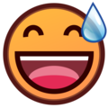 Grinning Face With Sweat Emoji Emojidex