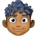 Man Curly Hair Emoji Facebook