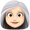 Woman White Hair Emoji Facebook