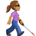 Woman With White Cane Facing Right Emoji Facebook