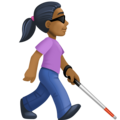 Woman With White Cane Facing Right Emoji Facebook