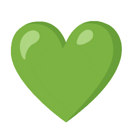 Green Heart Emoji Google-animated