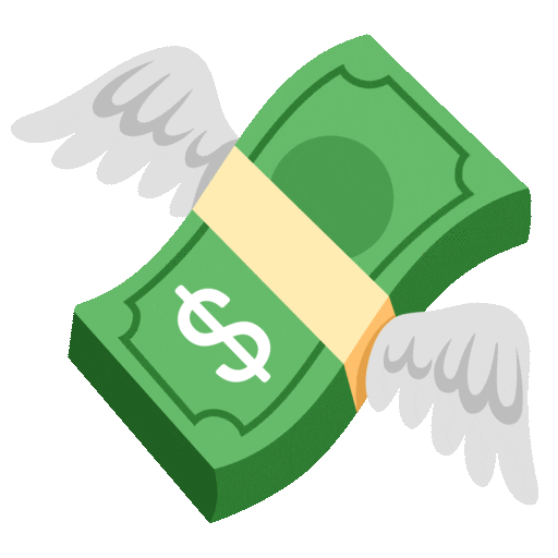 Money With Wings Emoji Google-animated