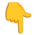 Backhand Index Pointing Down Emoji Google