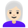 Woman White Hair Emoji Google