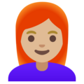 Woman Red Hair Emoji Google