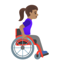Woman In Manual Wheelchair Facing Right Emoji Google