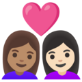 Couple With Heart Woman Woman Emoji Google