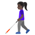 Woman With White Cane Emoji Google