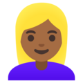 Woman Blond Hair Emoji Google