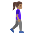Woman Walking Facing Right Emoji Google