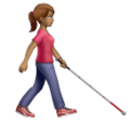 Woman With White Cane Facing Right Emoji Huawei