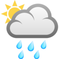 Sun Behind Rain Cloud Emoji Joypixels