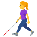 Woman With White Cane Emoji Joypixels