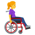 Woman In Manual Wheelchair Facing Right Emoji Joypixels