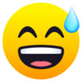 Grinning Face With Sweat Emoji Joypixels