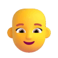 Woman Bald Emoji Microsoft-teams