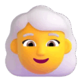 Woman White Hair Emoji Microsoft-teams