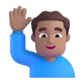 Man Raising Hand Emoji Microsoft-teams