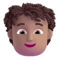 Person Curly Hair Emoji Microsoft-teams