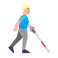 Man With White Cane Facing Right Emoji Windows