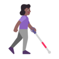 Woman With White Cane Facing Right Emoji Windows