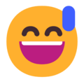 Grinning Face With Sweat Emoji Windows