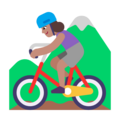 Woman Mountain Biking Emoji Windows