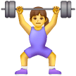 Woman Lifting Weights Emoji Samsung