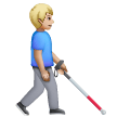 Man With White Cane Facing Right Emoji Samsung
