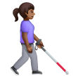 Woman With White Cane Facing Right Emoji Samsung