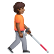 Person With White Cane Facing Right Emoji Samsung
