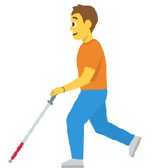 Person With White Cane Emoji Skype