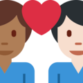 Couple With Heart Man Man Emoji Twitter