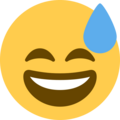 Grinning Face With Sweat Emoji Twitter
