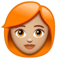 Woman Red Hair Emoji Whatsapp