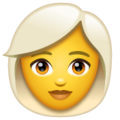 Woman White Hair Emoji Whatsapp
