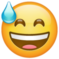 Grinning Face With Sweat Emoji Whatsapp