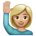 Woman Raising Hand Emoji Whatsapp