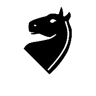 Black Chess Knight Rotated Forty-Five Degrees