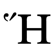 Greek Capital Letter Eta With Dasia And Oxia