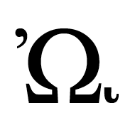 Greek Capital Letter Omega With Psili And Prosgegrammeni